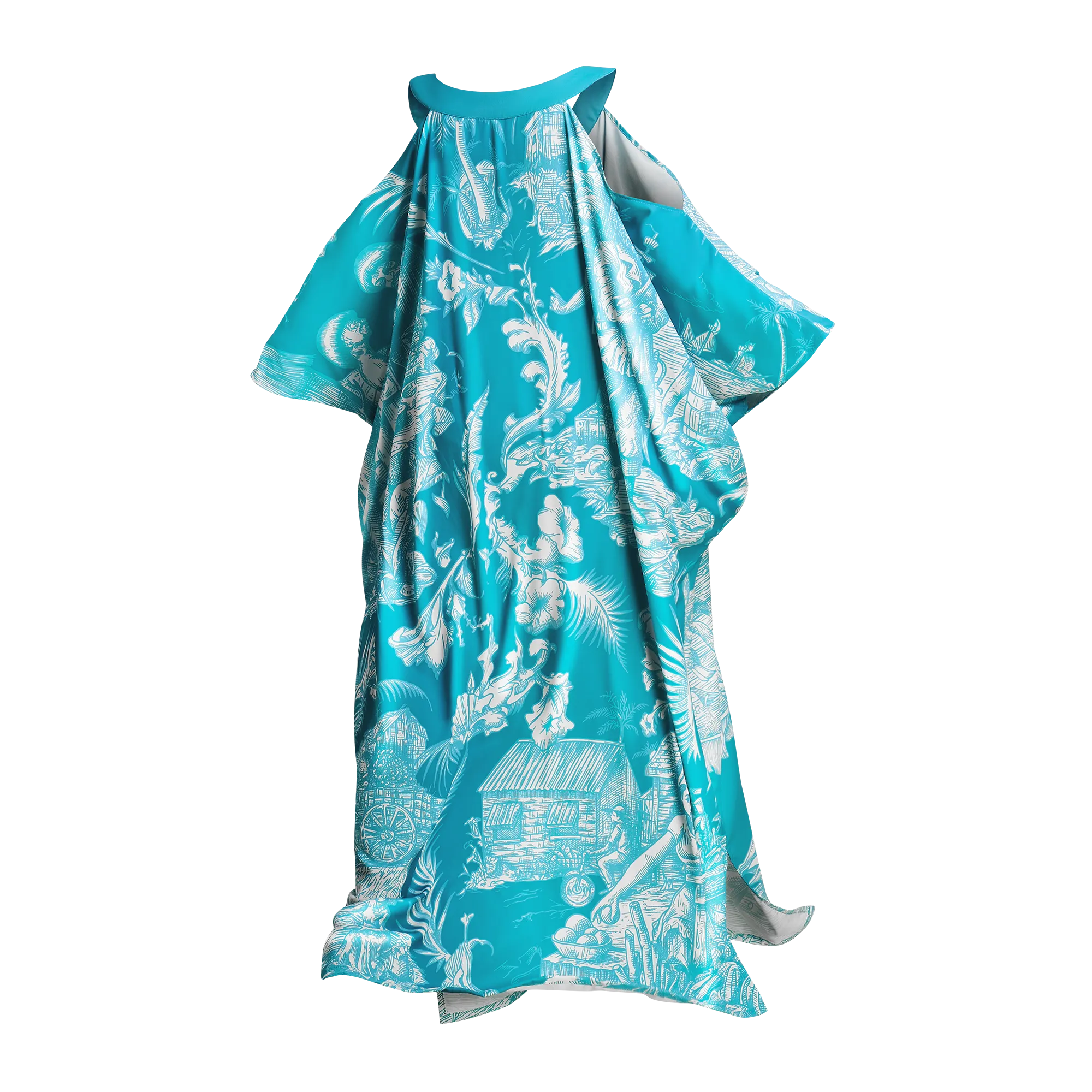 50TH INDEPENDENCE KAFTAN-AQUA