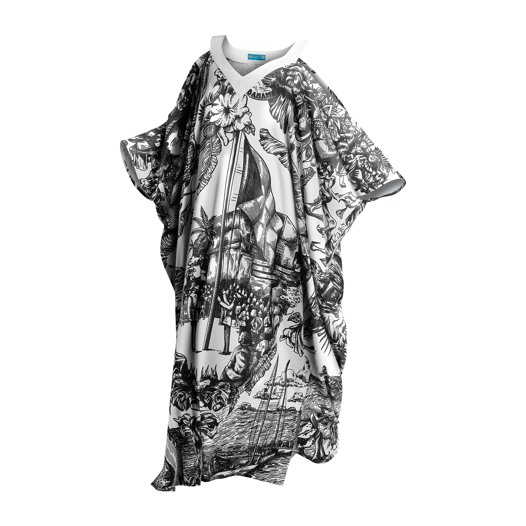 50TH INDEPENDENCE KAFTAN-MONOCHROME