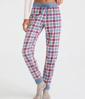 Aeropostale Womens' Plaid Polyfleece Sleep Joggers - Blue - Size XXS - Polyester - Teen Fashion & Clothing Academy Blue