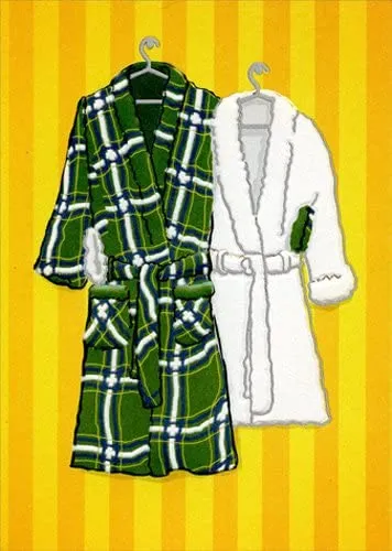 Anniversary Greeting Card - Fuzzy Robes