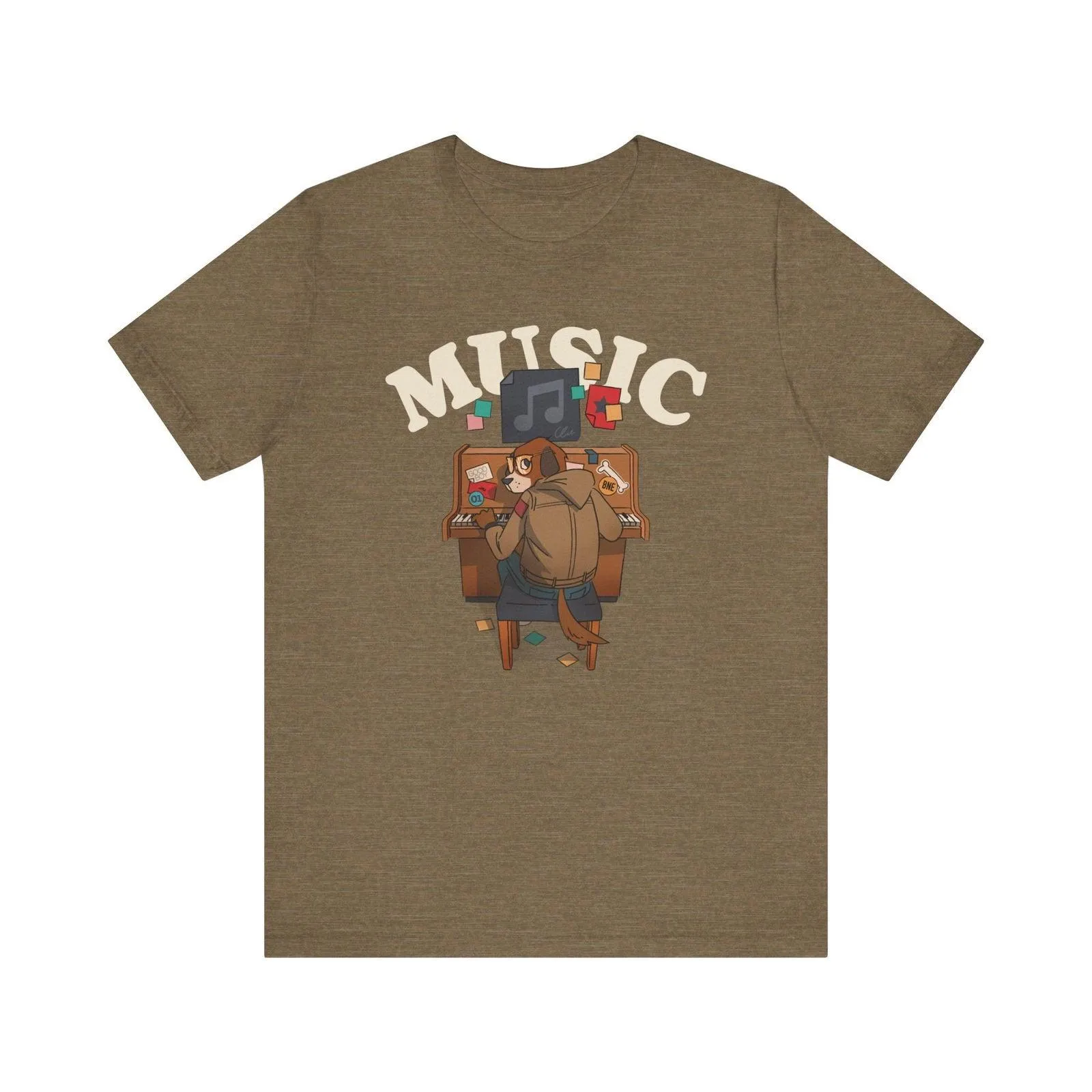 Band Piano Pup Music T Shirt