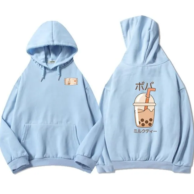 Boba Milk Tea Double Sided Print Soft Hoodie