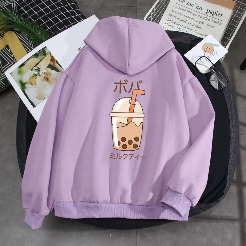 Boba Milk Tea Double Sided Print Soft Hoodie