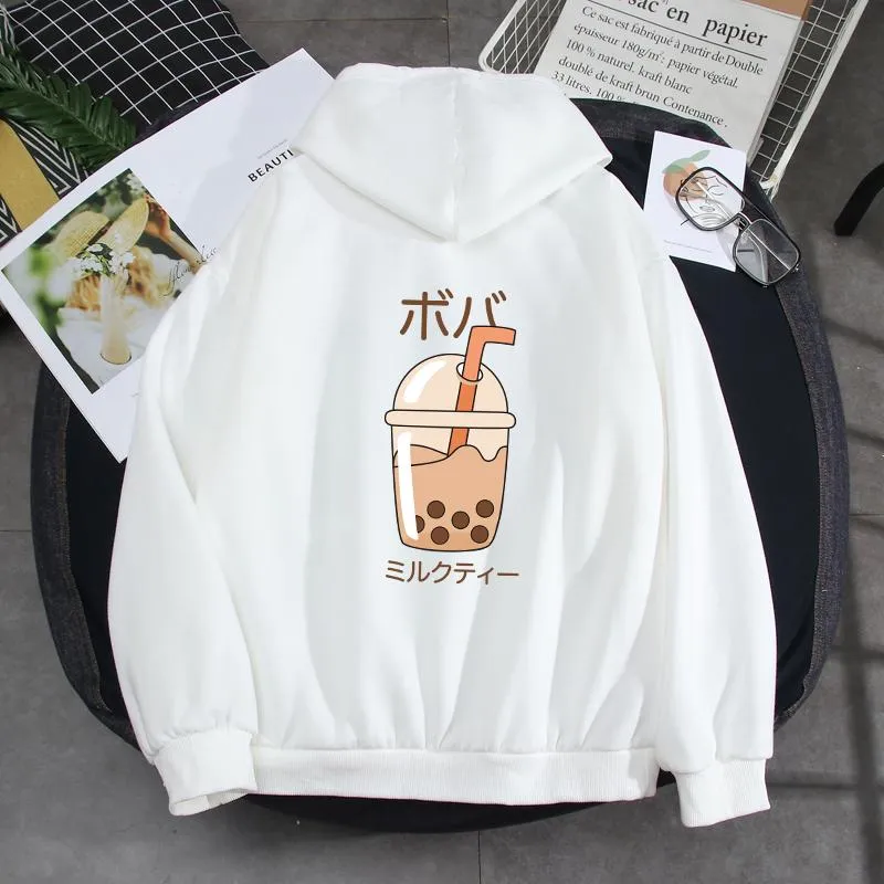 Boba Milk Tea Double Sided Print Soft Hoodie