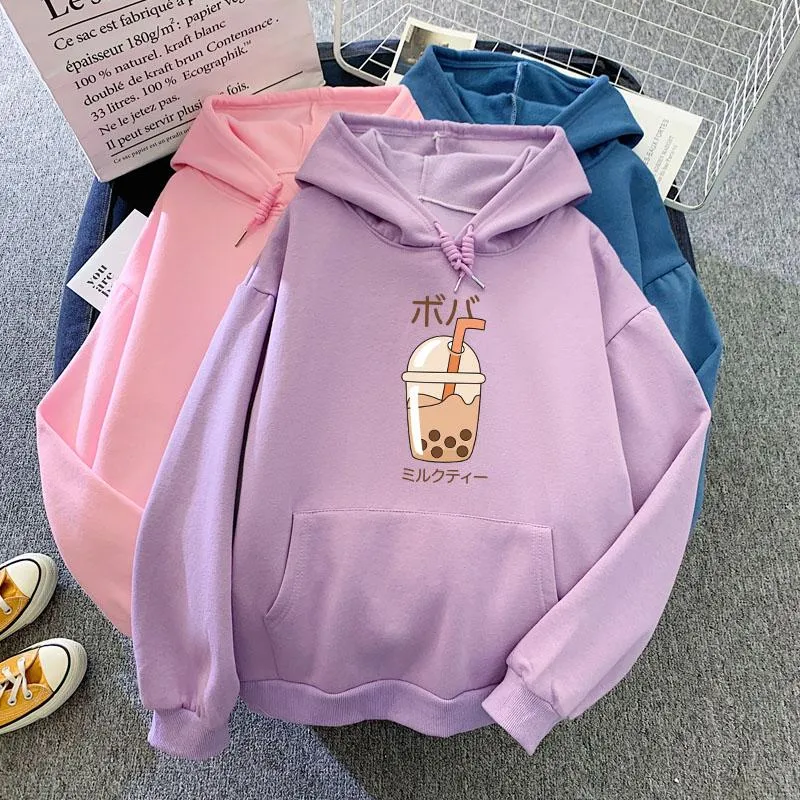 Boba Milk Tea Soft Hoodie Front Print