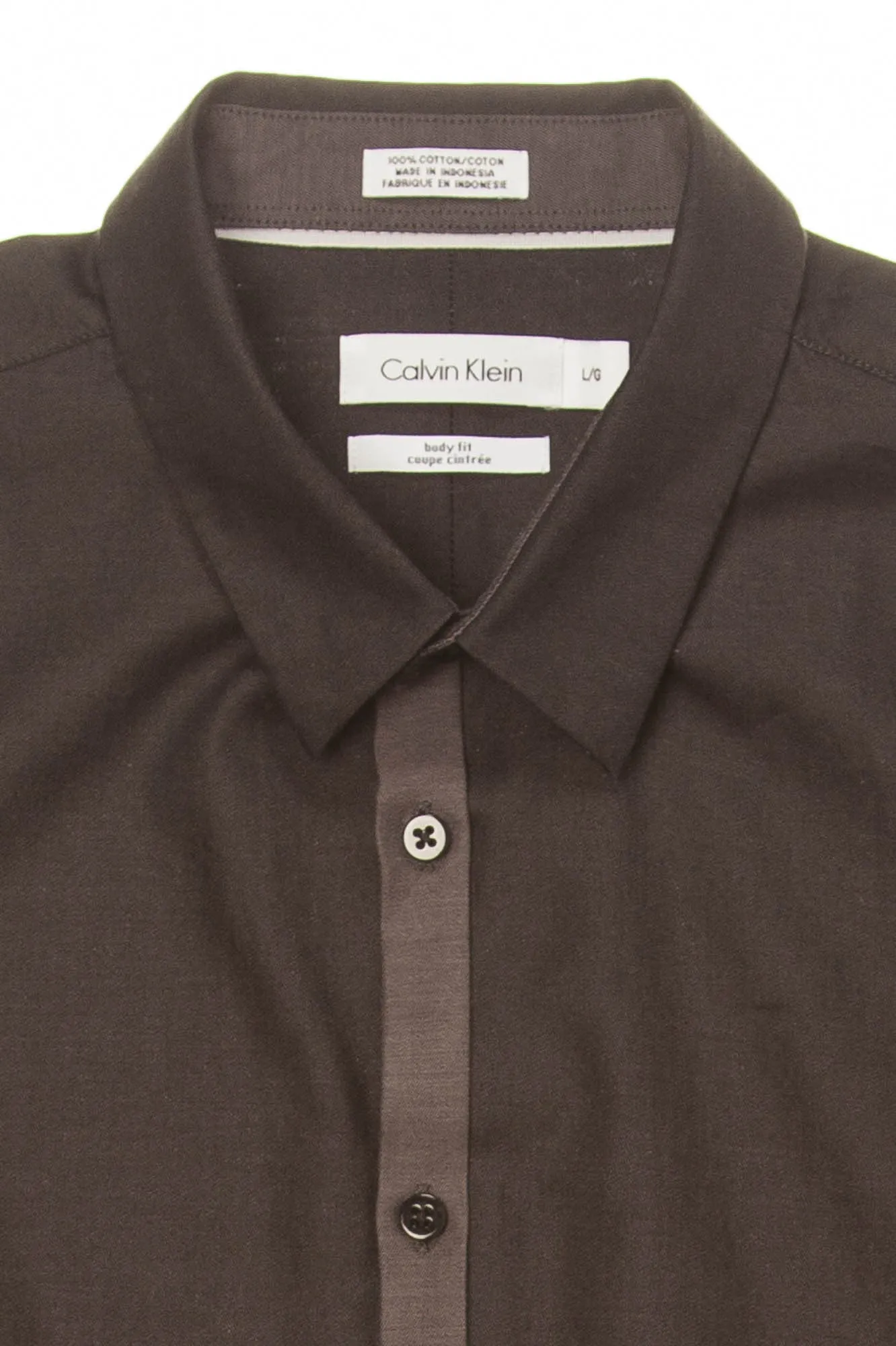 Calvin Klein - Dark Gray Body Fit Button Up - L