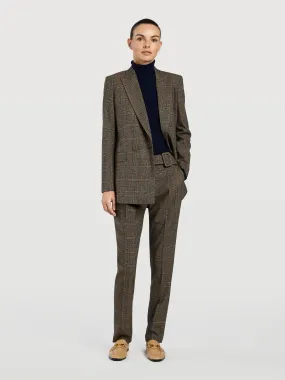 Checked Slim Fit Suit Trousers