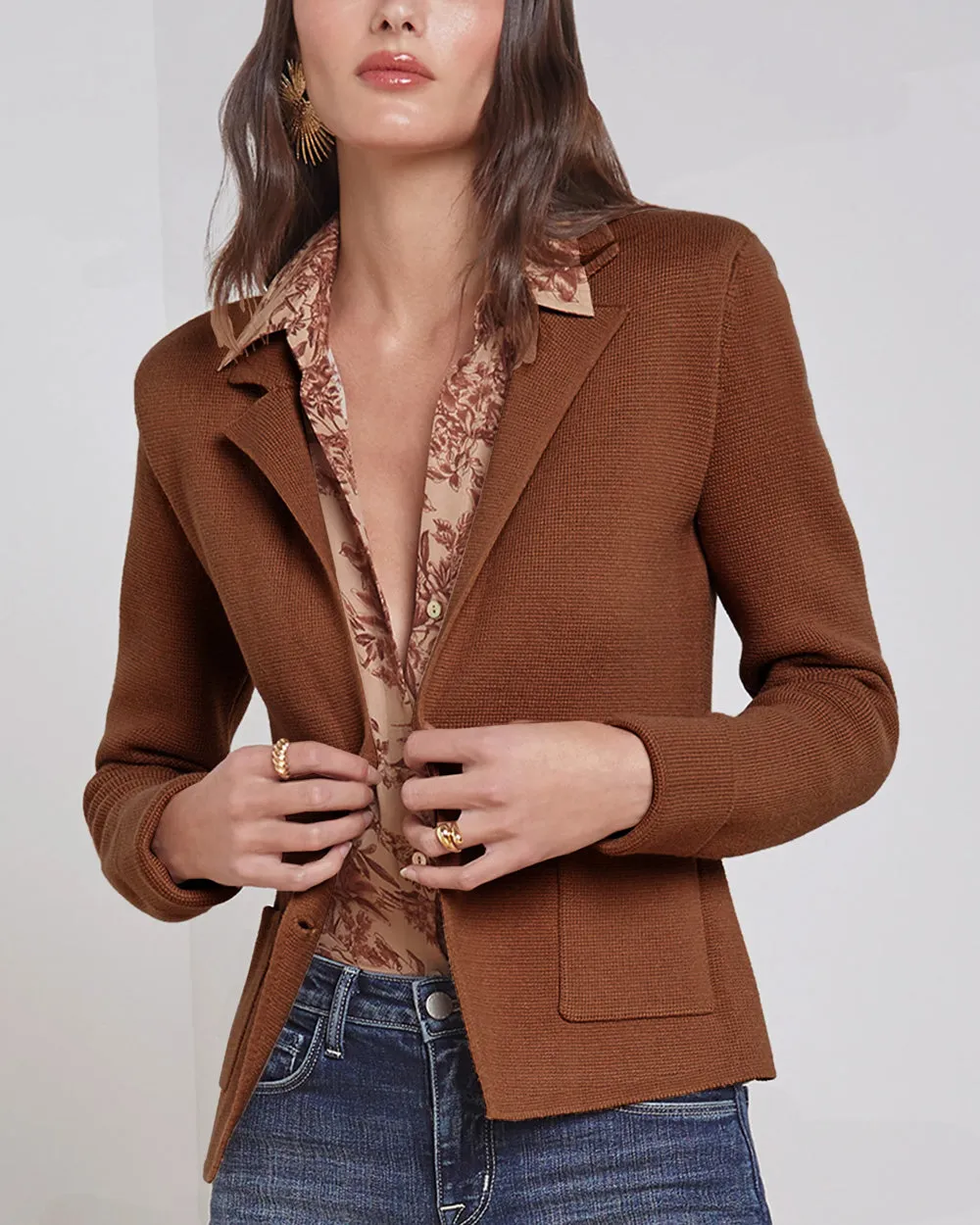 Chocolate Knit Sofia Blazer