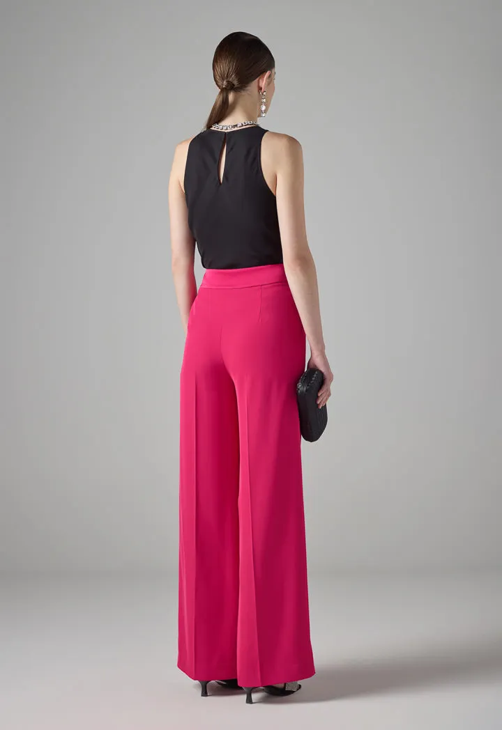 Choice High-Waist Wide Leg Basic Trousers Fuchsia