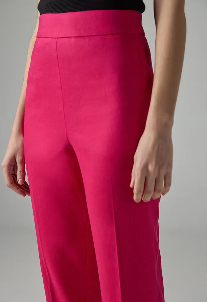 Choice Single Tone Straight Legs Trousers Fuchsia