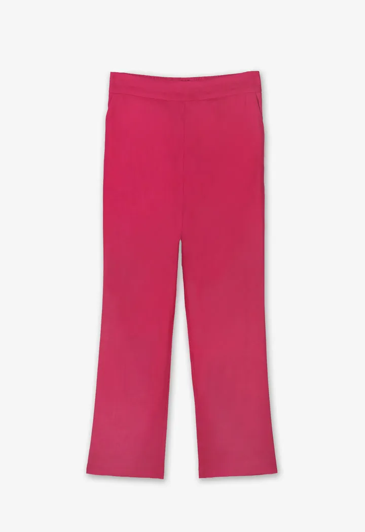 Choice Single Tone Straight Legs Trousers Fuchsia