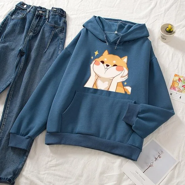 Chubby Shiba Cheeks Soft Hoodie