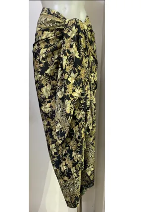 Cienna Design Sarong Lemon Black Silk Cotton