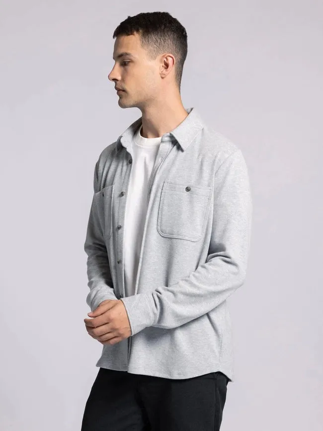 Clark Shirt - Long Sleeve Button Up  MED GREY HEATHER