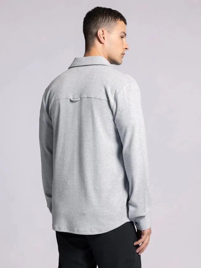 Clark Shirt - Long Sleeve Button Up  MED GREY HEATHER