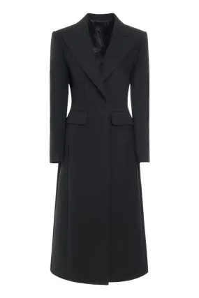 Classic Lapel Strong Shoulder Long Sleeve One Button Tailored Blazer Maxi Dress