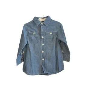 Collared Button-Down Denim Shirt