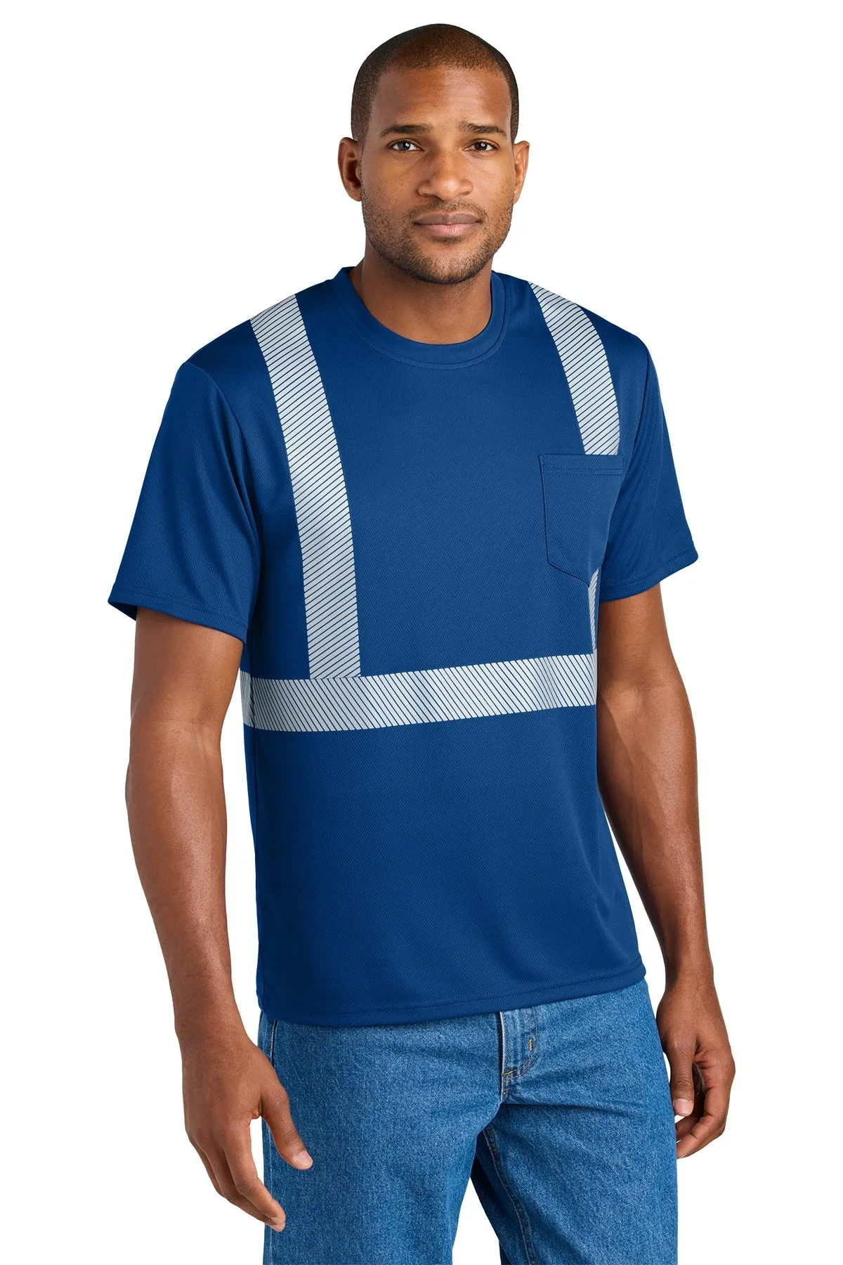 CornerStone Enhanced Visibility Segmented Custom Tape Tees, Royal