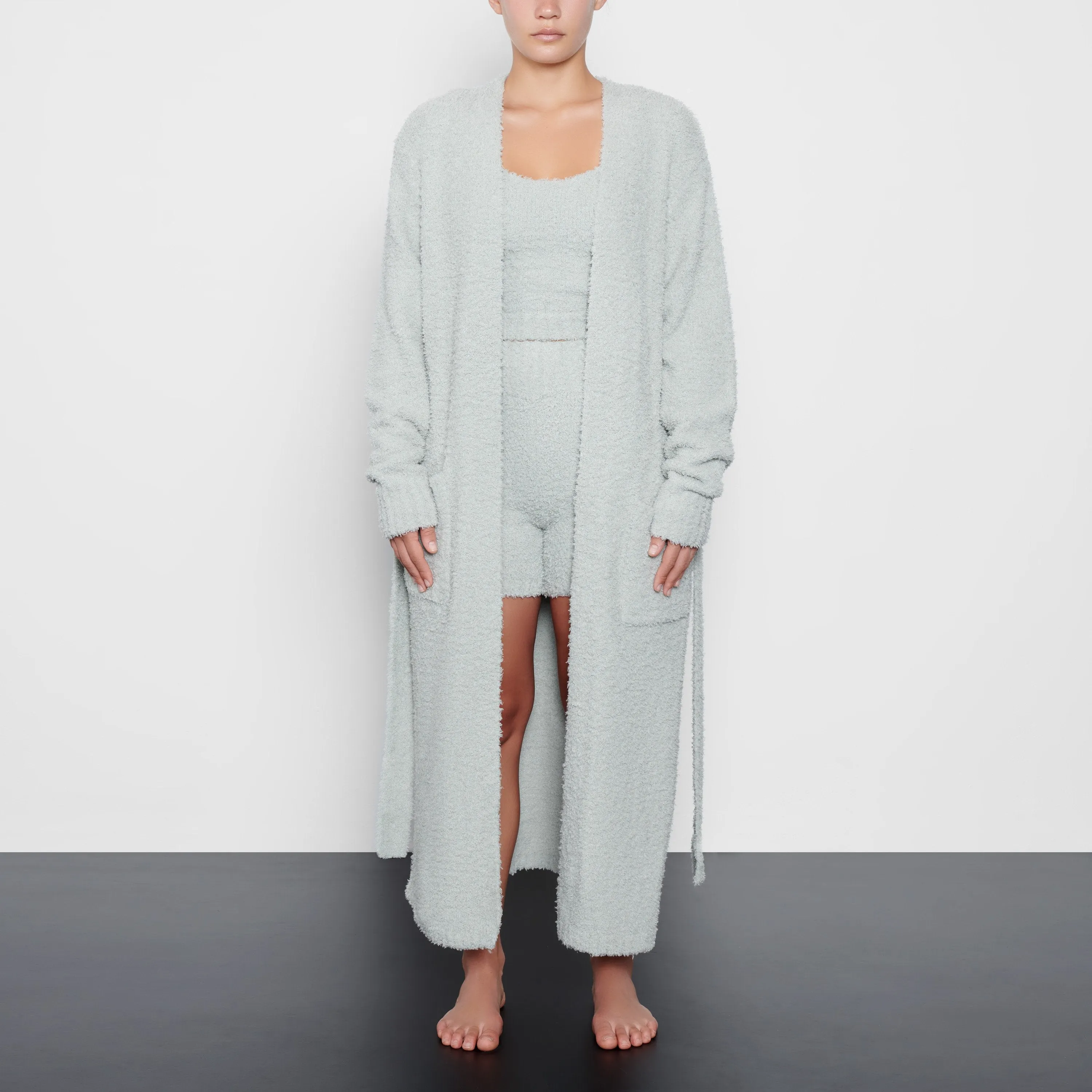 COZY KNIT ROBE  | AQUA