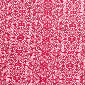 Creatives Rayon Fabric, Red Paisleys- Width 130cm