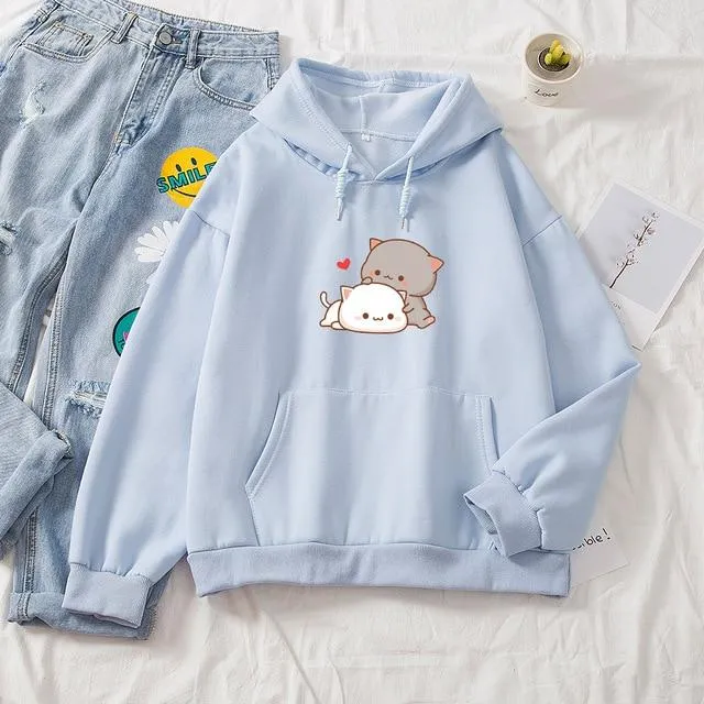 Cuddling Peach & Goma Soft Hoodie