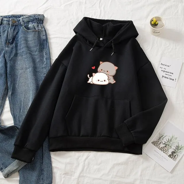 Cuddling Peach & Goma Soft Hoodie