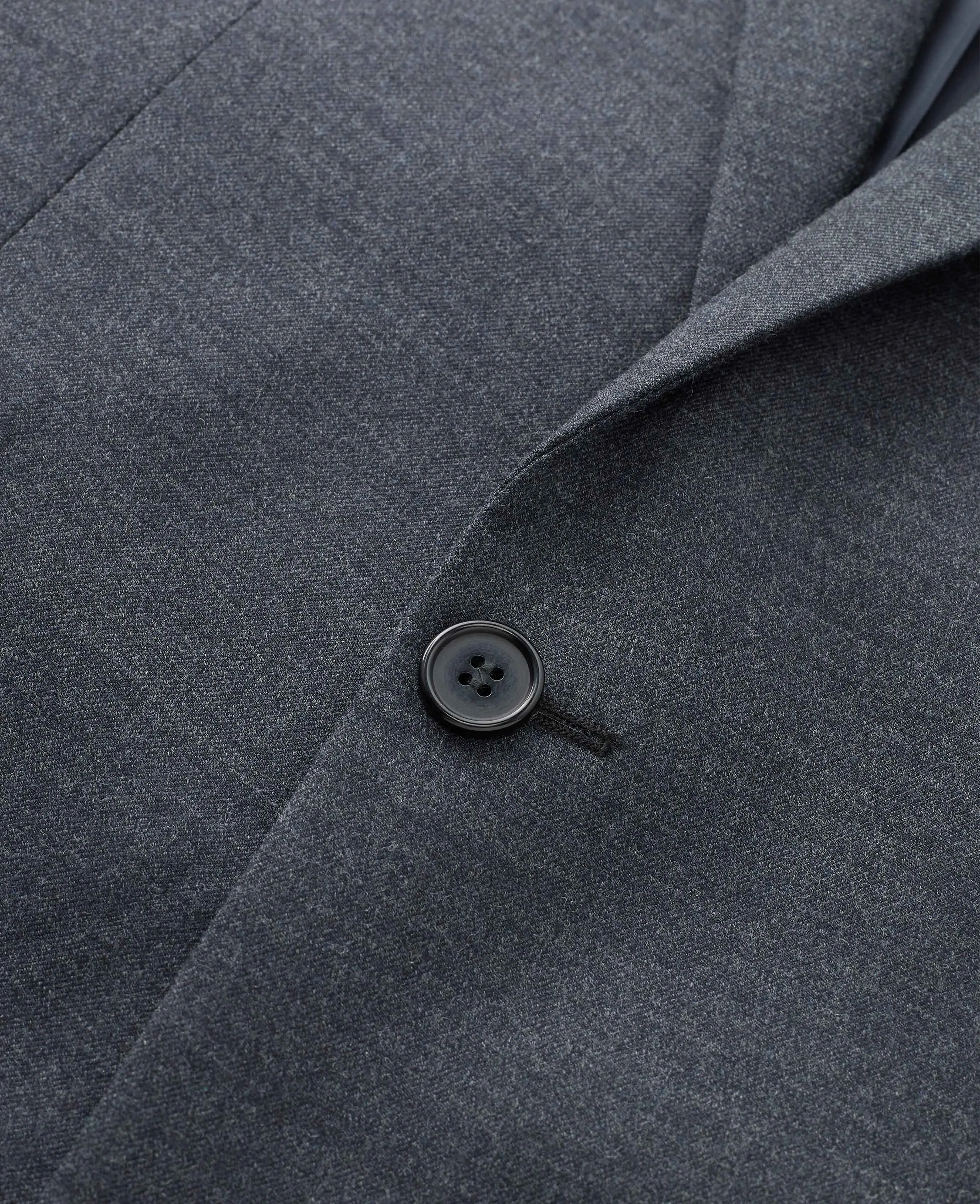 Dark Grey Wool-Blend Tailored Suit Jacket