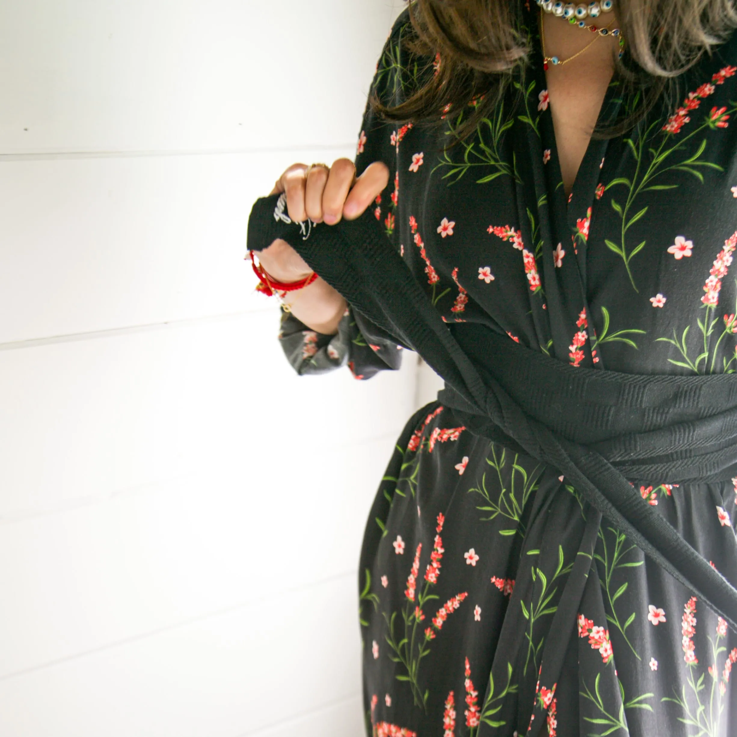 Delicate Floral Robe Long or Short