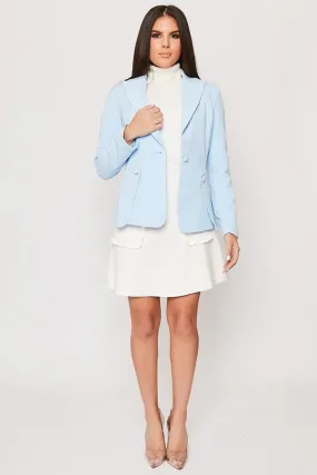 Felicita - Pale Blue Single Button Blazer