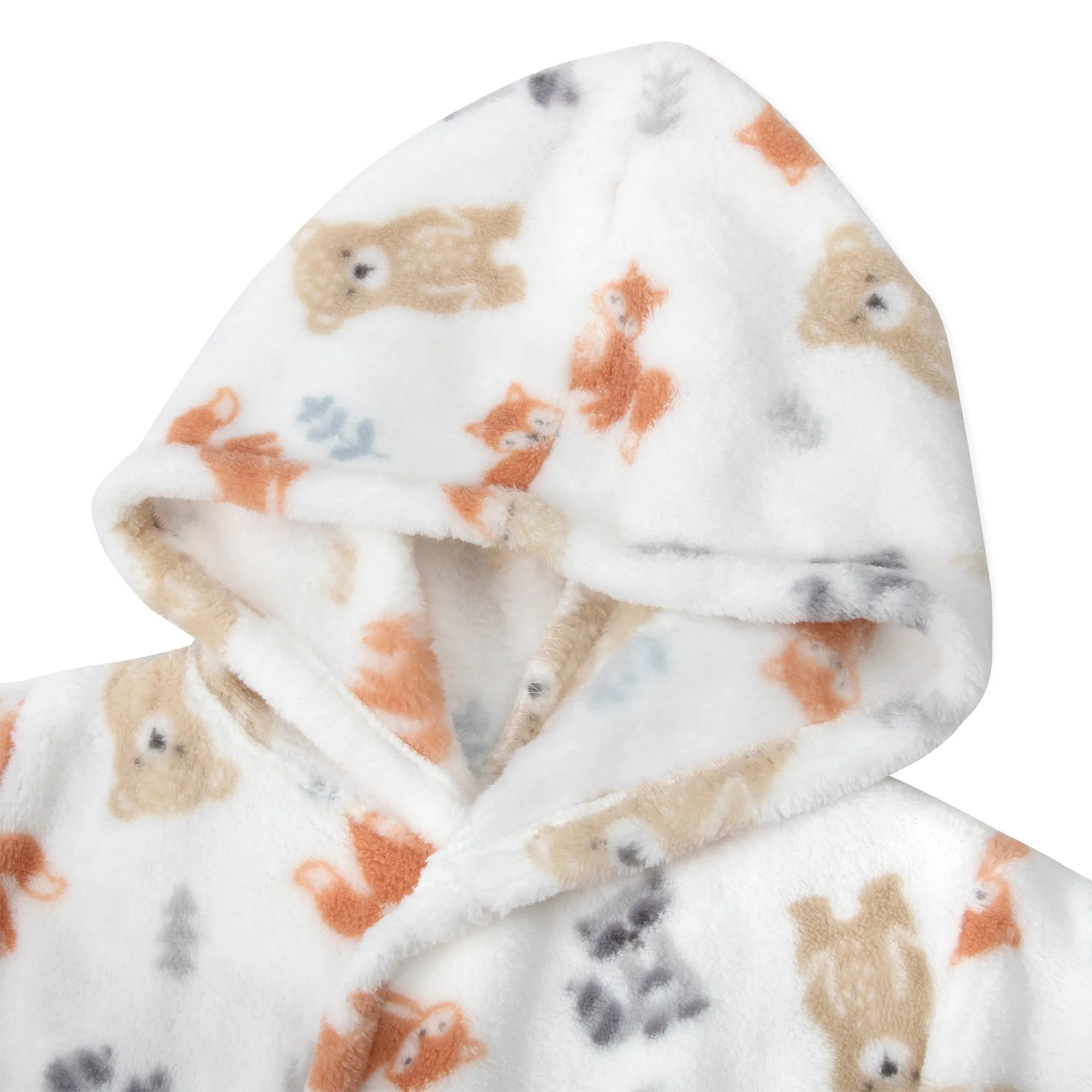 Forest Animal Toddler Robe - Grey