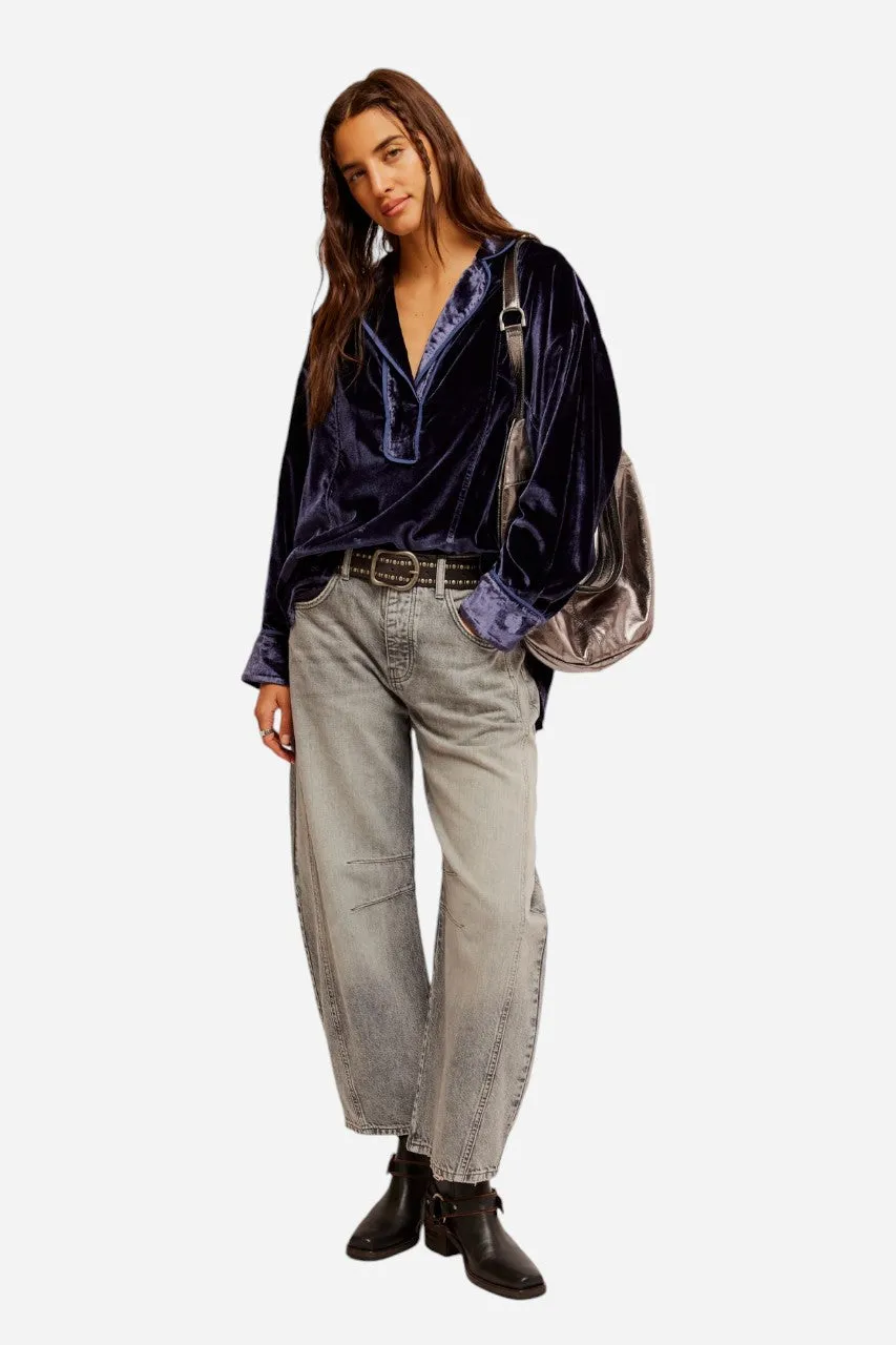 Free People Luxy Velvet Solid Night Sky