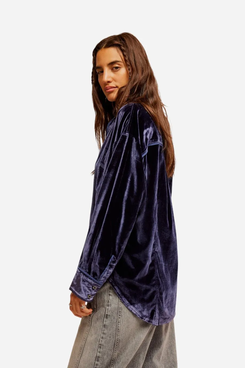 Free People Luxy Velvet Solid Night Sky