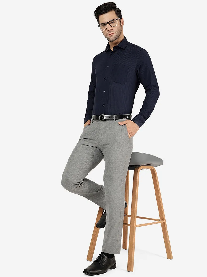 Grey Solid Super Slim Fit Trouser | JadeBlue