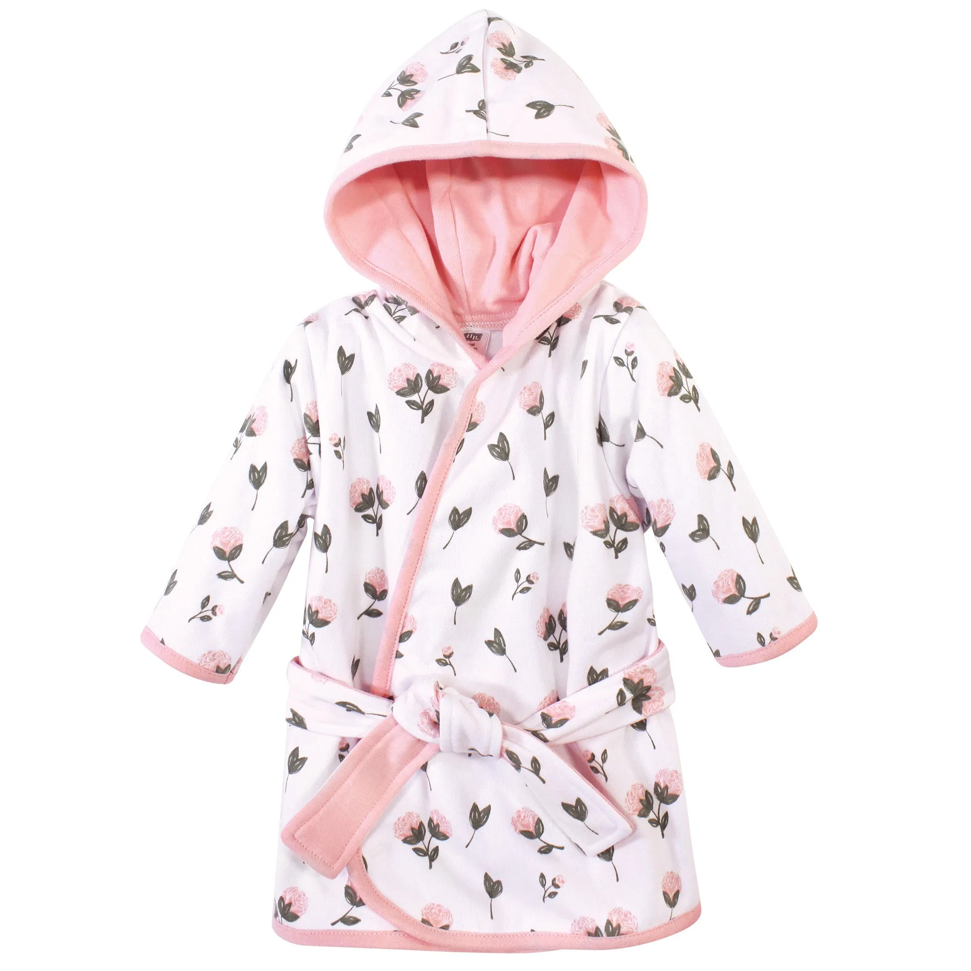 Hudson Baby Cotton Rich Bathrobe, Pink Peony