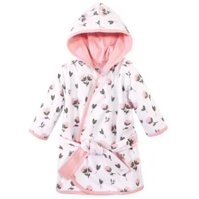 Hudson Baby Cotton Rich Bathrobe, Pink Peony