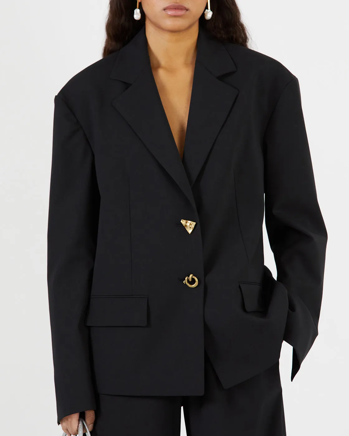 Karyn Jacket Wool Blend Suiting Black