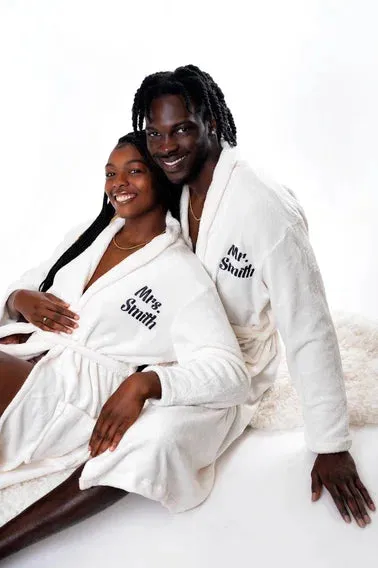 King and Queen Custom Bathrobes for Couple Cozy Terry Bathrobes - Glitter