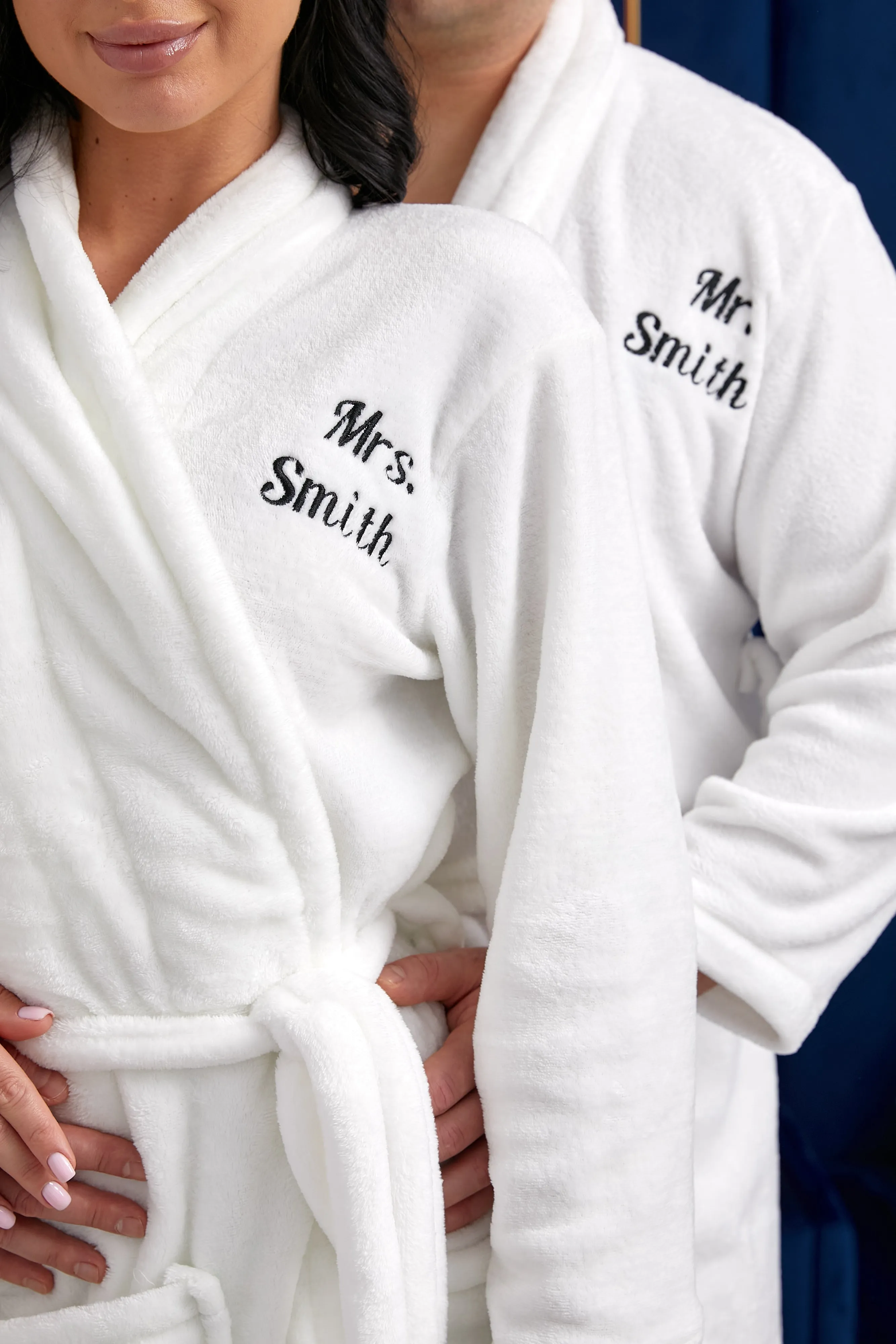 King and Queen Custom Bathrobes for Couple Cozy Terry Bathrobes - Glitter