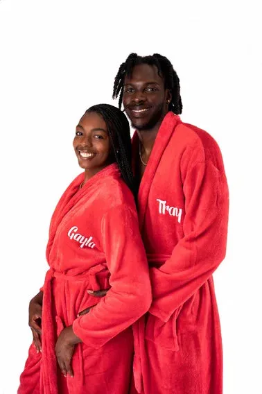 King and Queen Custom Bathrobes for Couple Cozy Terry Bathrobes - Glitter