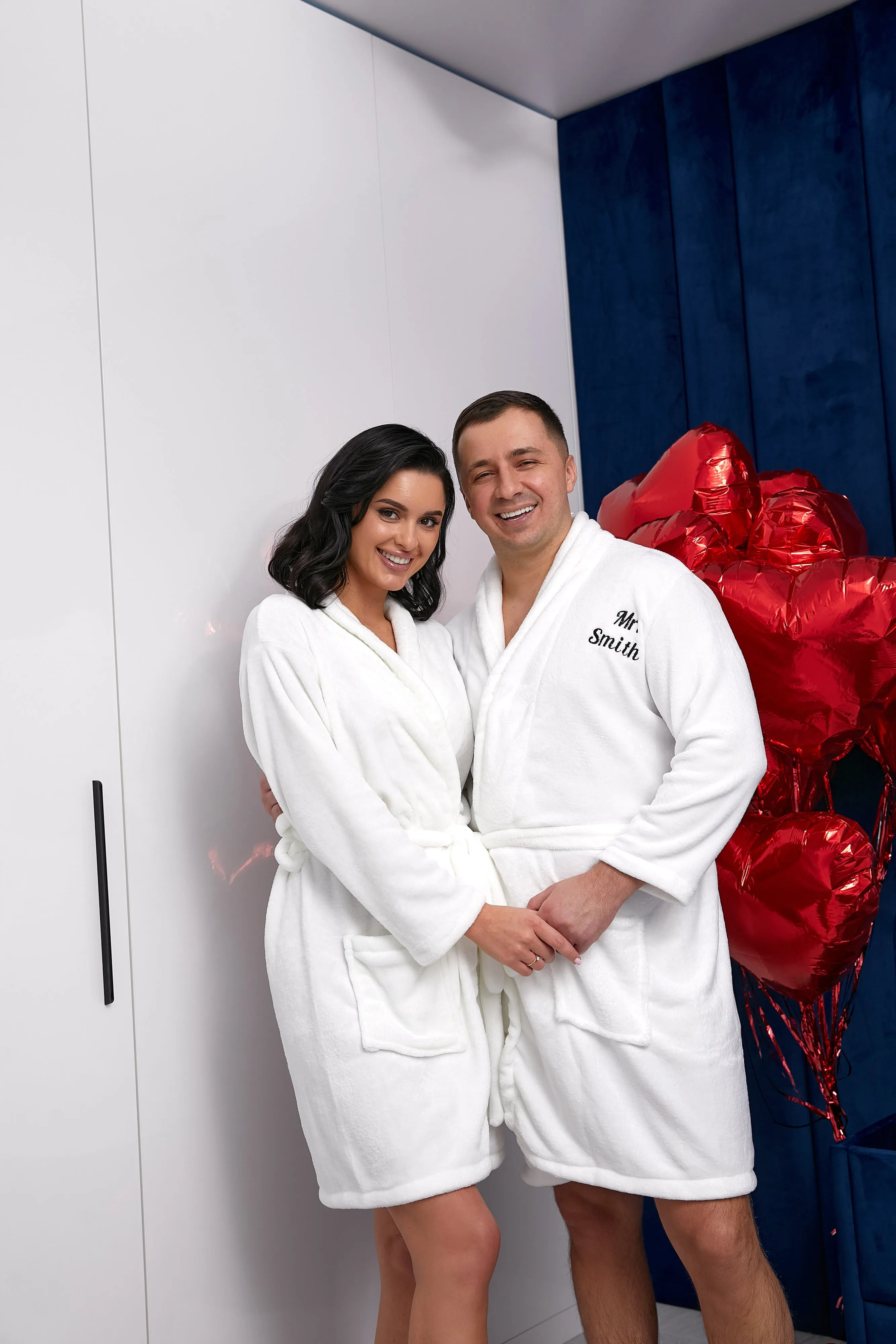 King and Queen Custom Bathrobes for Couple Cozy Terry Bathrobes - Glitter