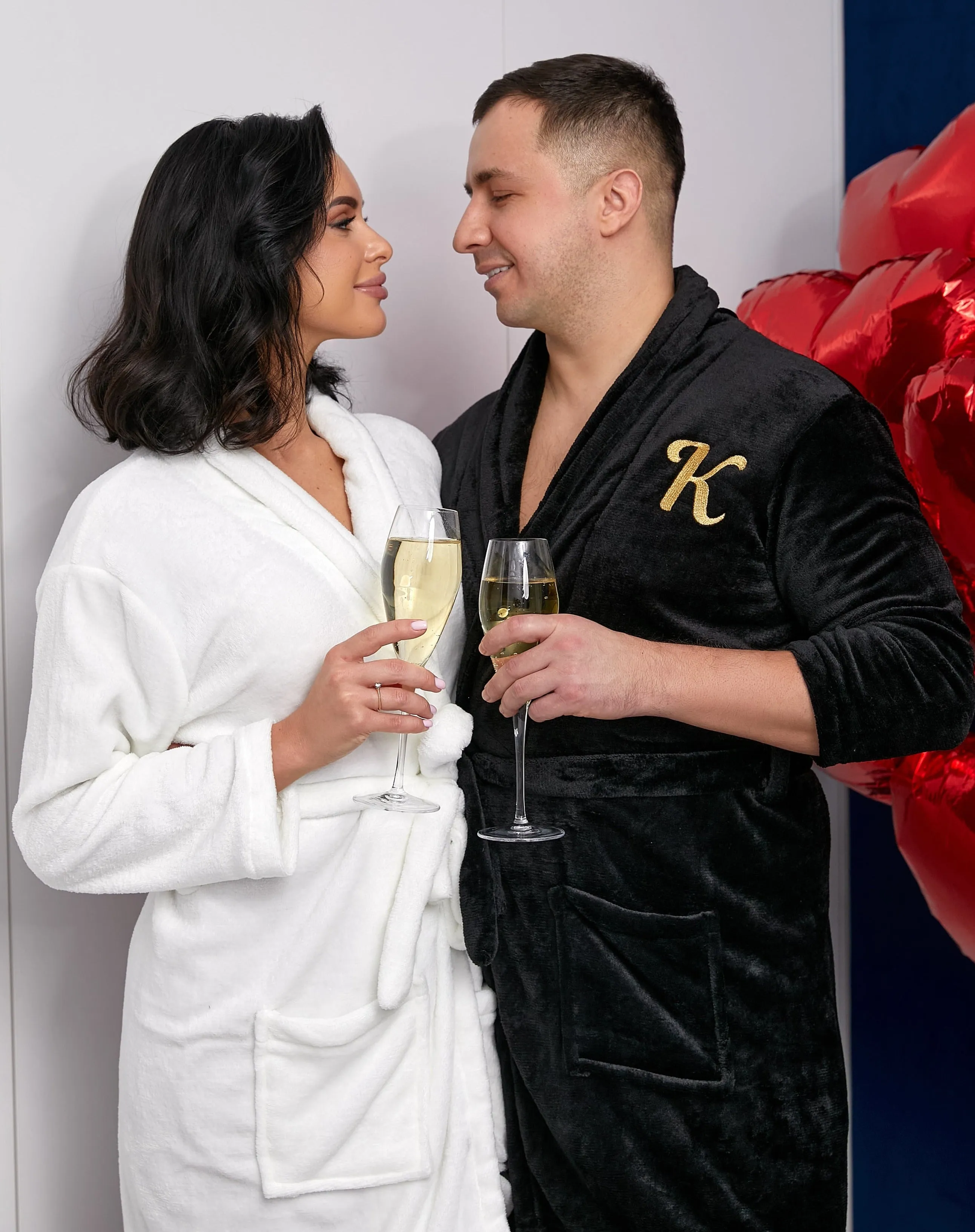 King and Queen Custom Bathrobes for Couple Cozy Terry Bathrobes - Glitter