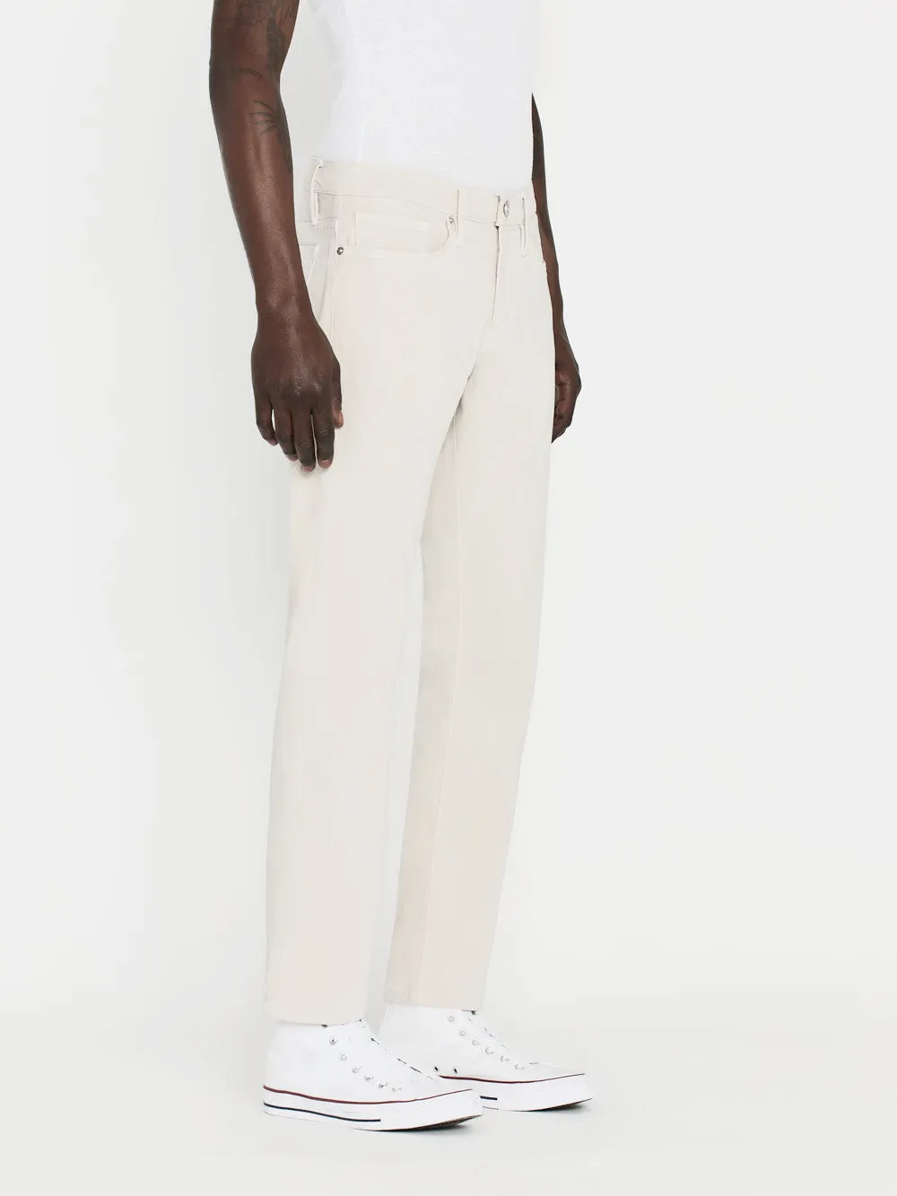 L'Homme Slim Brushed Twill -- Milk Beige