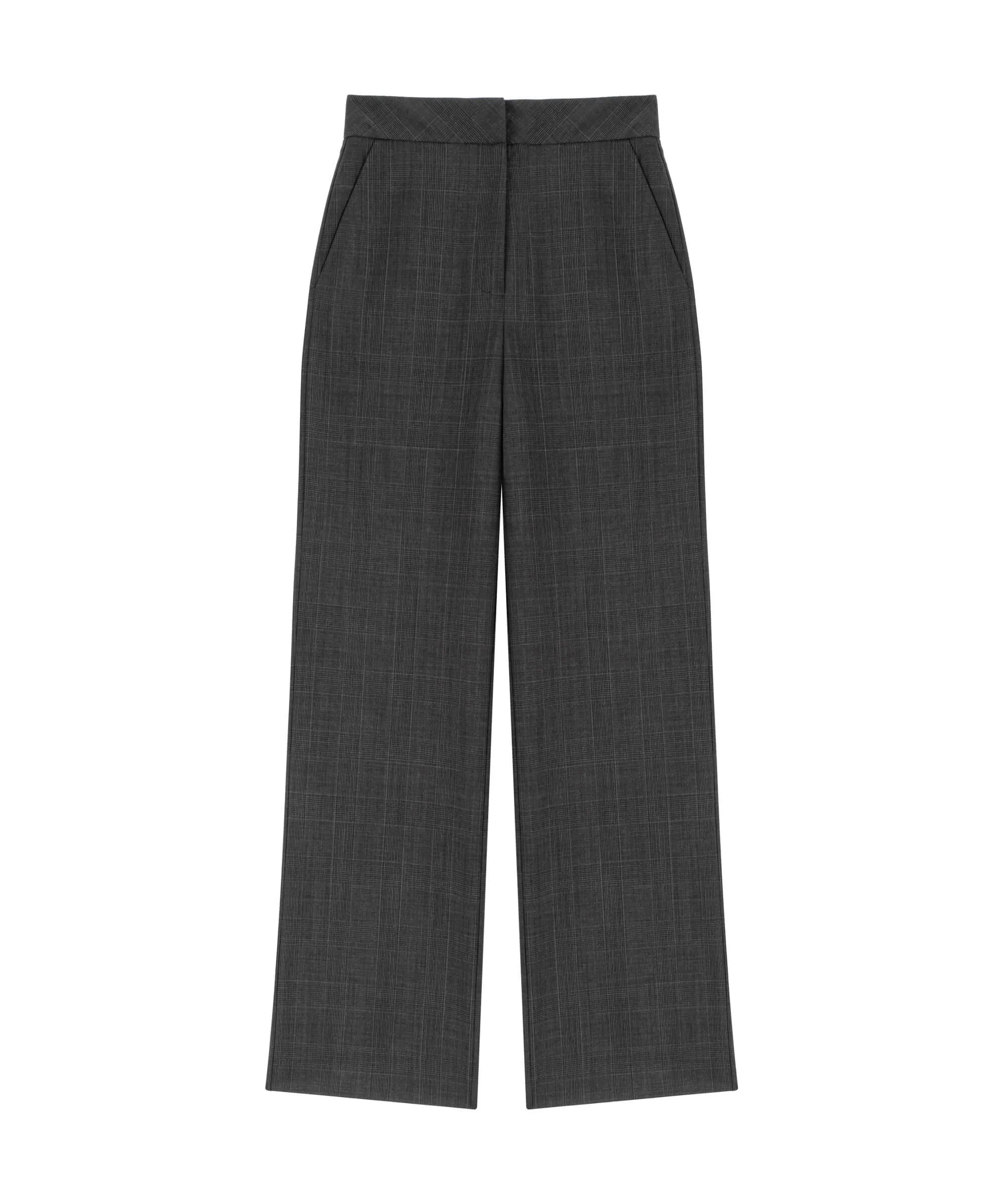 Machka Plaid Pattern Wide Cut Trouser Anthracite