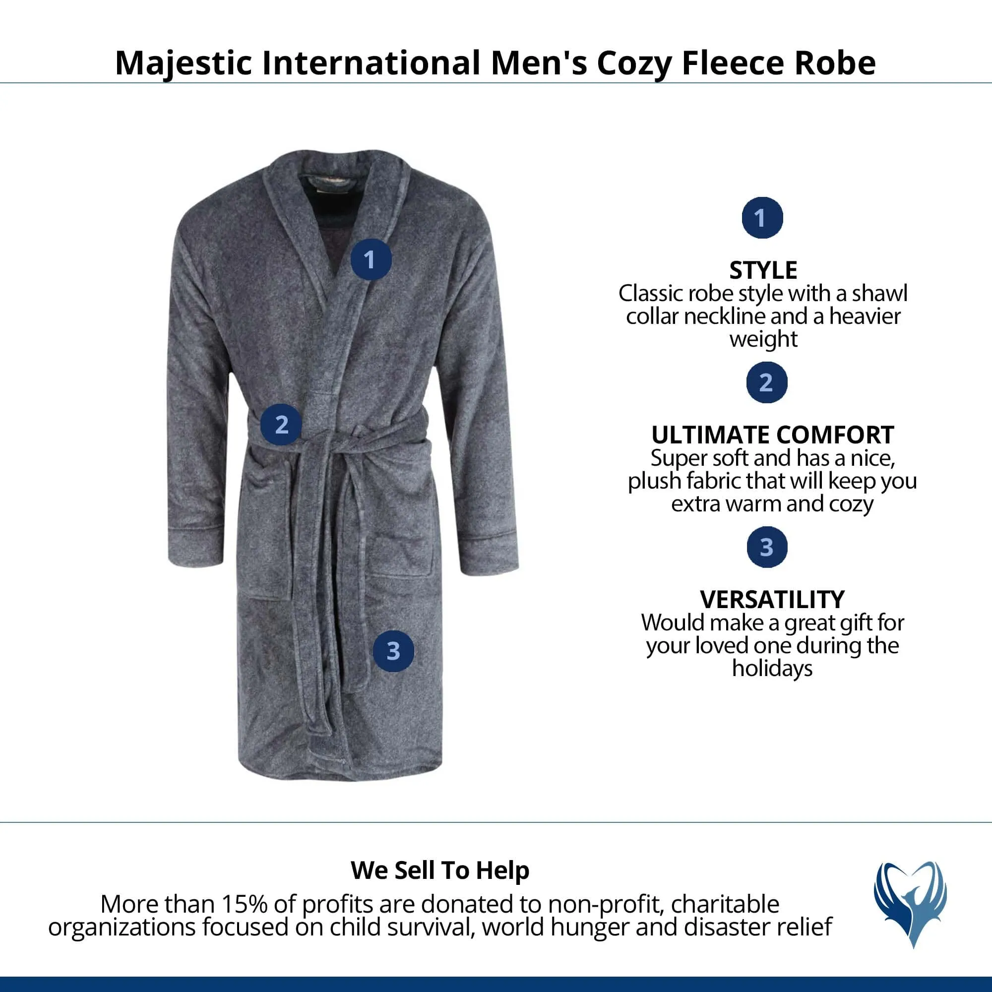 Majestic International Men's Cozy Fleece Robe