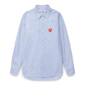 Men's Invader Heart Striped Collared Shirts