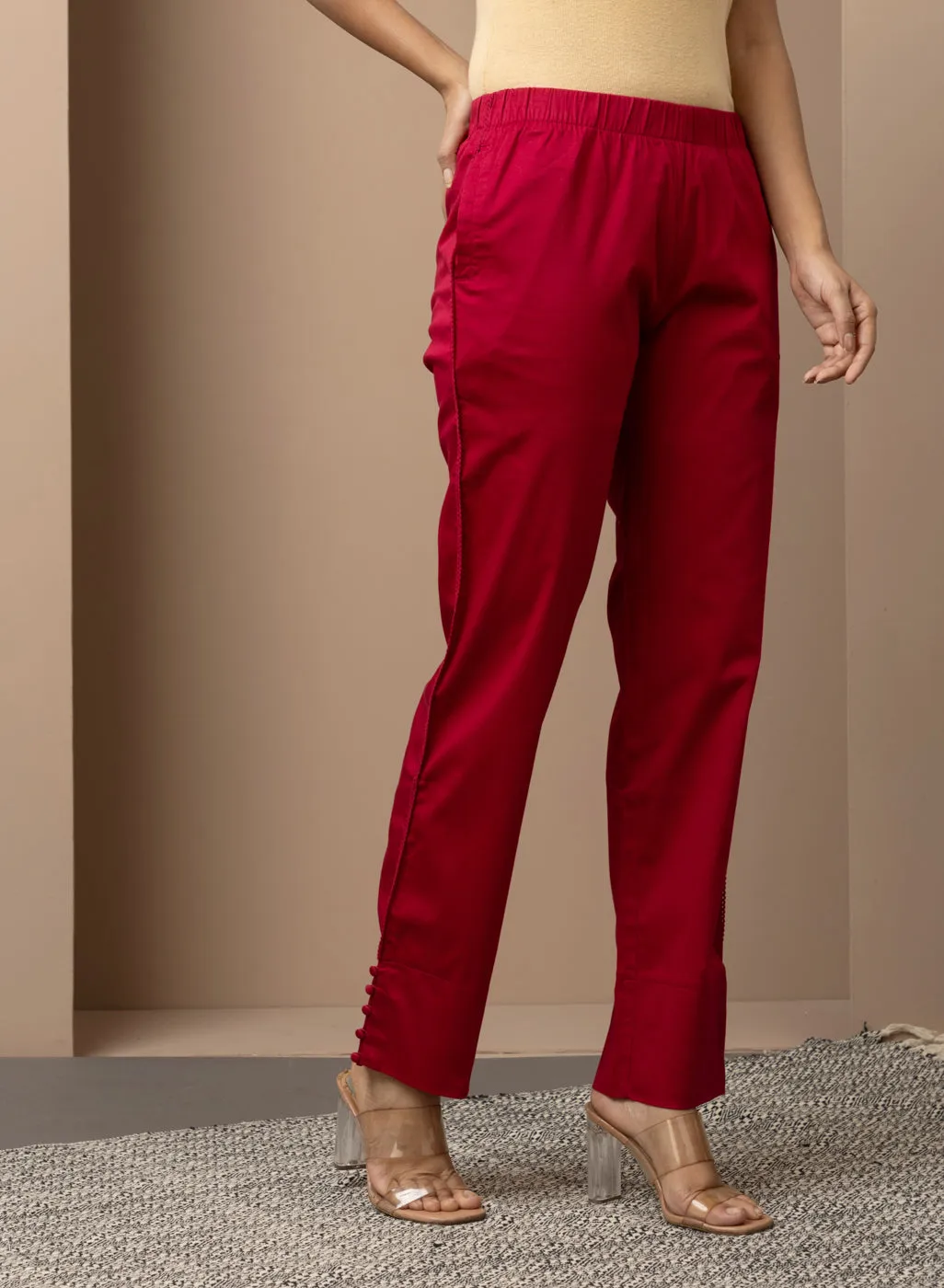 Mia Fuchsia Relaxed Fit Pants for Women