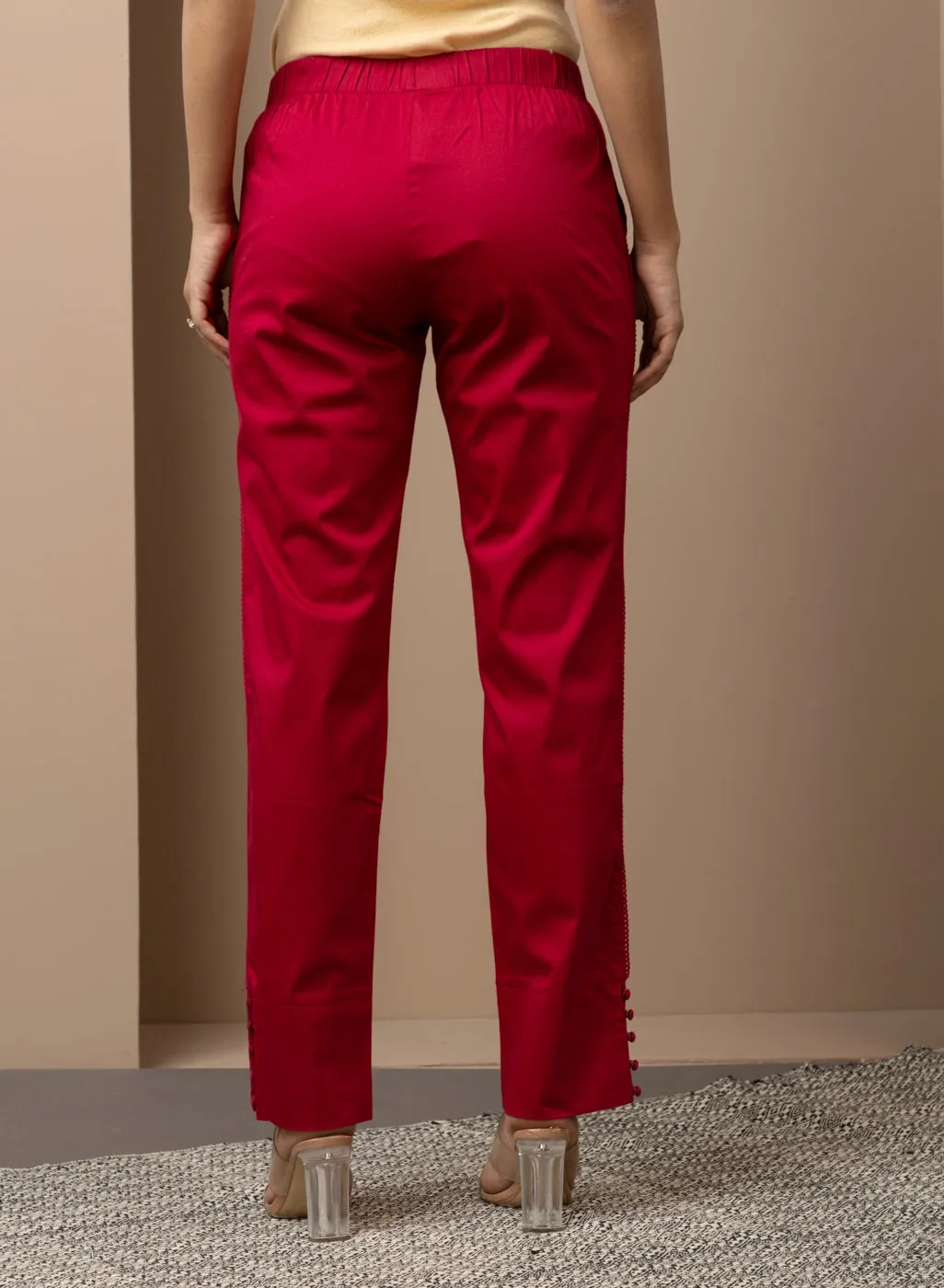 Mia Fuchsia Relaxed Fit Pants for Women