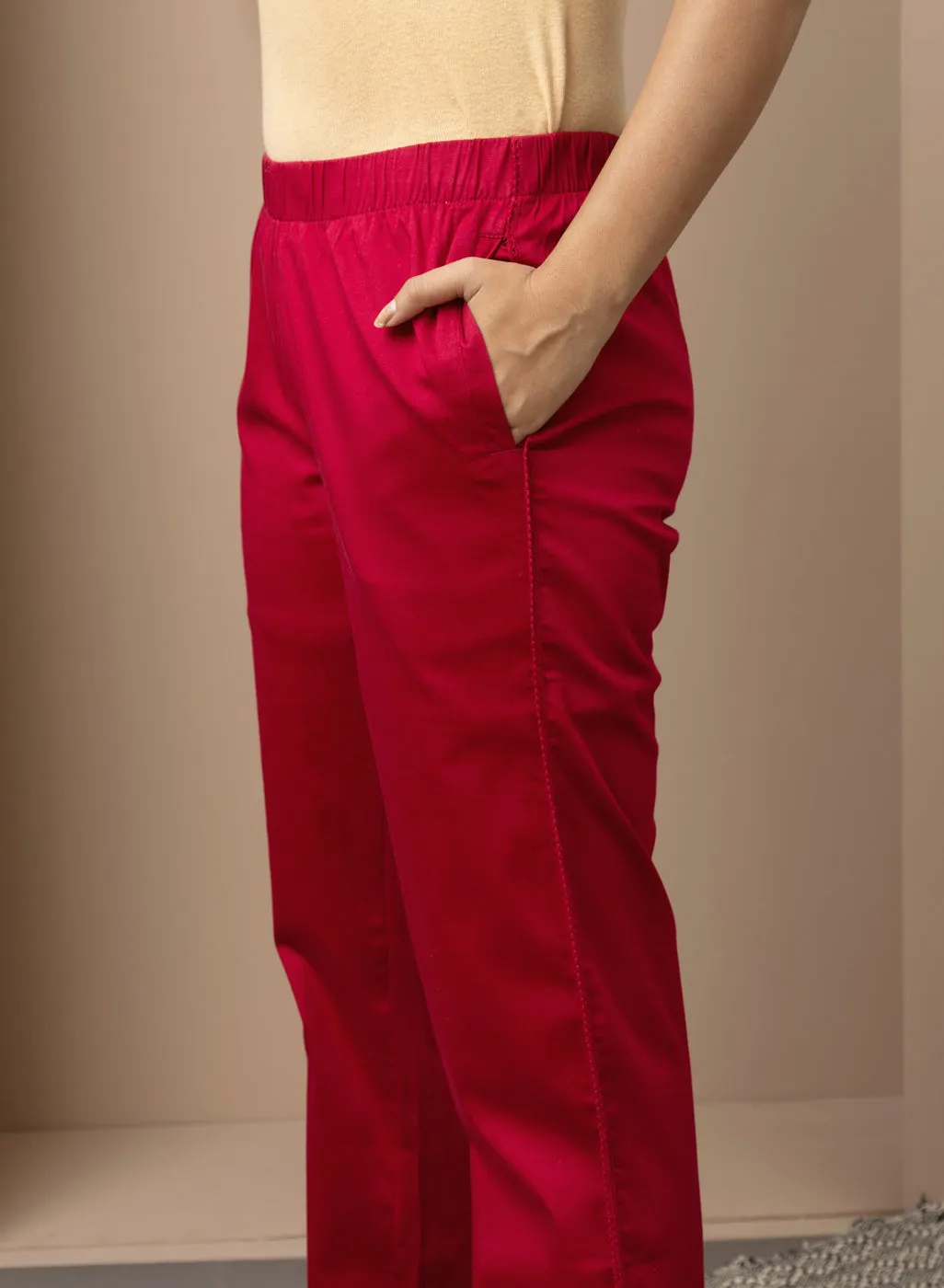 Mia Fuchsia Relaxed Fit Pants for Women