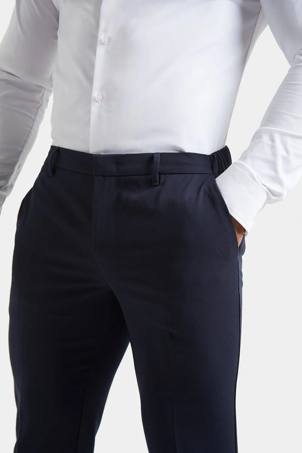 Muscle Fit Essential Trousers in Navy