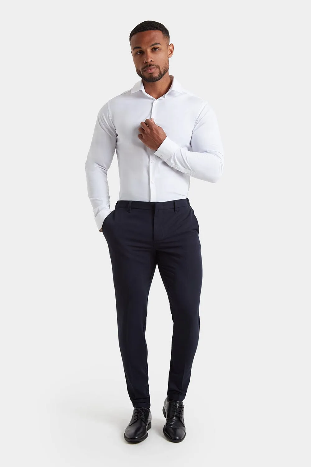 Muscle Fit Essential Trousers in Navy